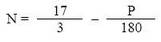 Formel N=(17 durch 3)-(P durch 180)